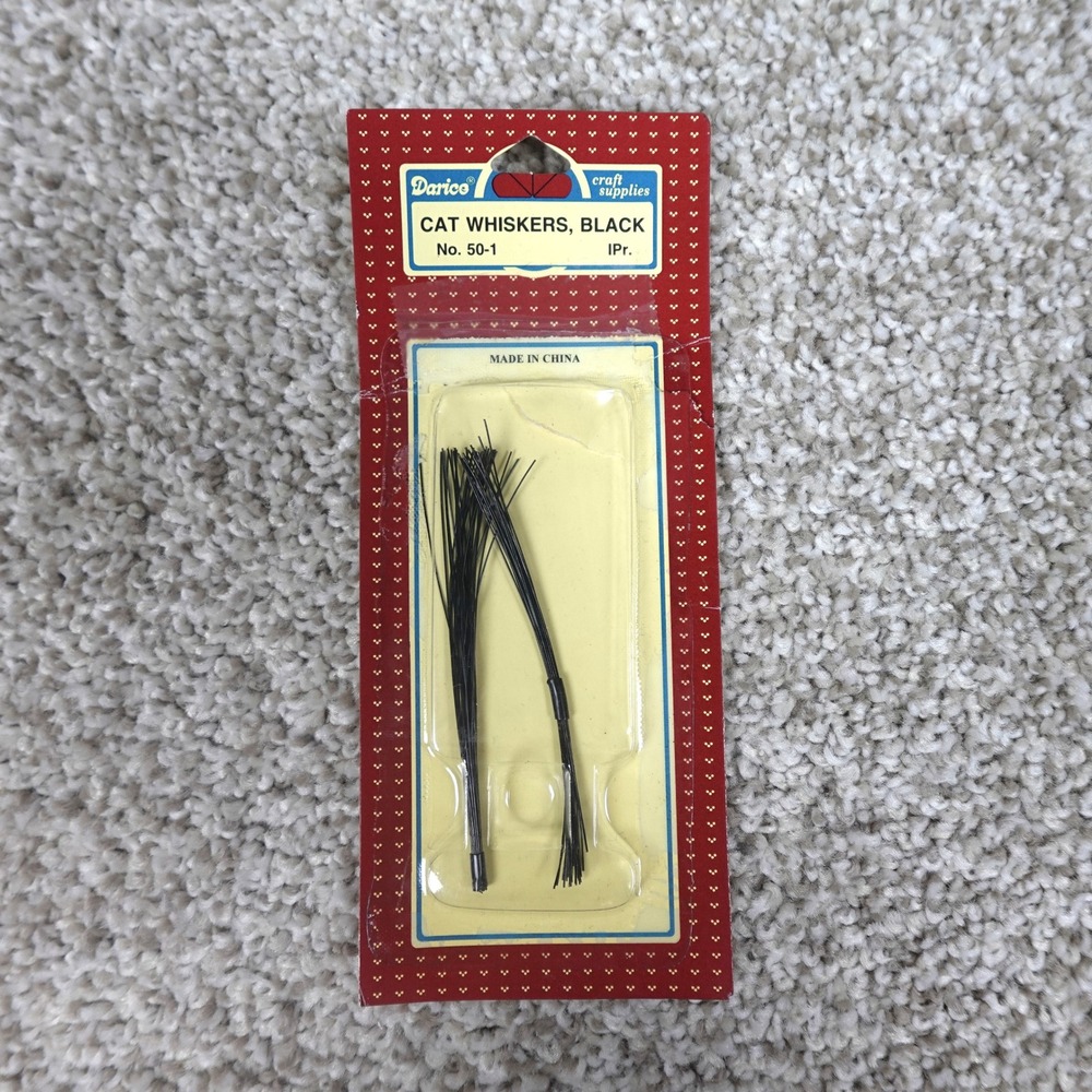 Darice Black Cat Whiskers 50-1 Craft Supplies for Ceramics and Pottery 1 Pair